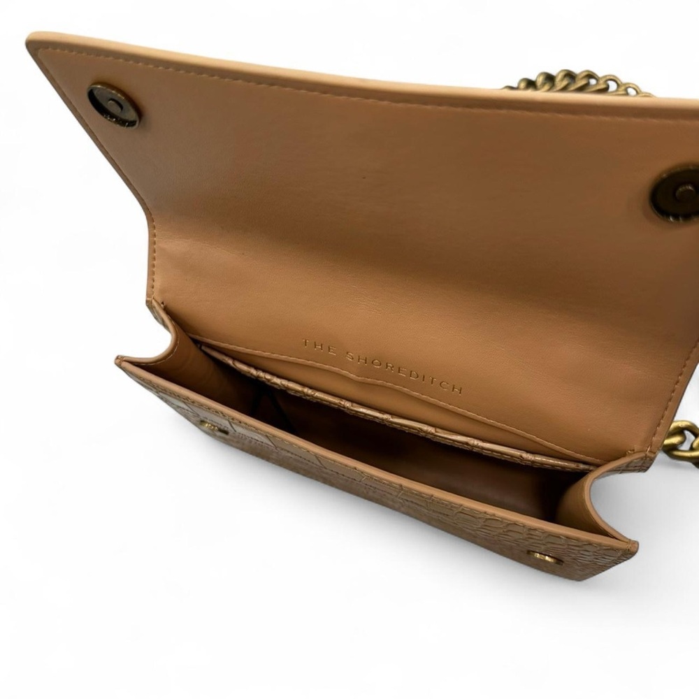 Kurt Geiger Tan Croc-Embossed Crossbody Bag - Picture 5 of 8